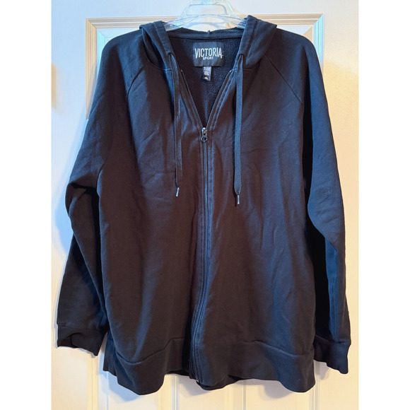 Victoria's Secret Sport Hooded Sweatshirt Full Zip Black Size Large Hoodie - Picture 1 of 4